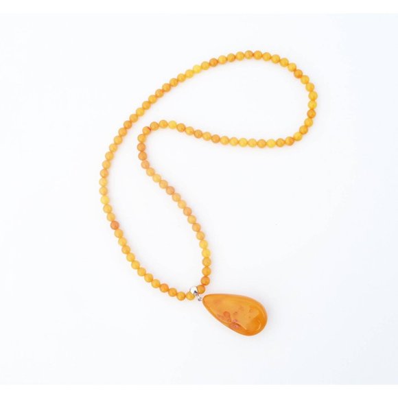Butterscotch Amber Pendant, 100% Natural High Quality Baltic Amber Necklace 25g - Picture 6 of 7